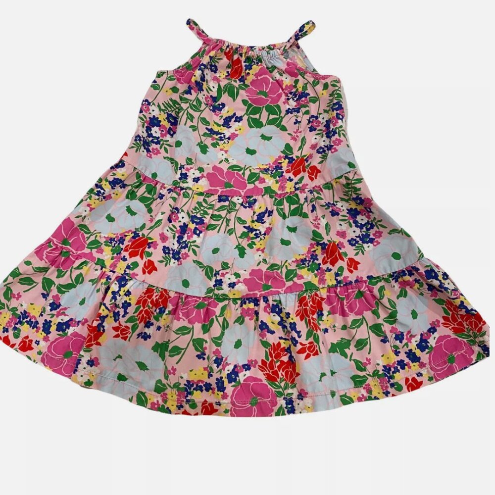 Like New Hanna Andersson Floral Tiered Dress sz 6-7 100% cotton